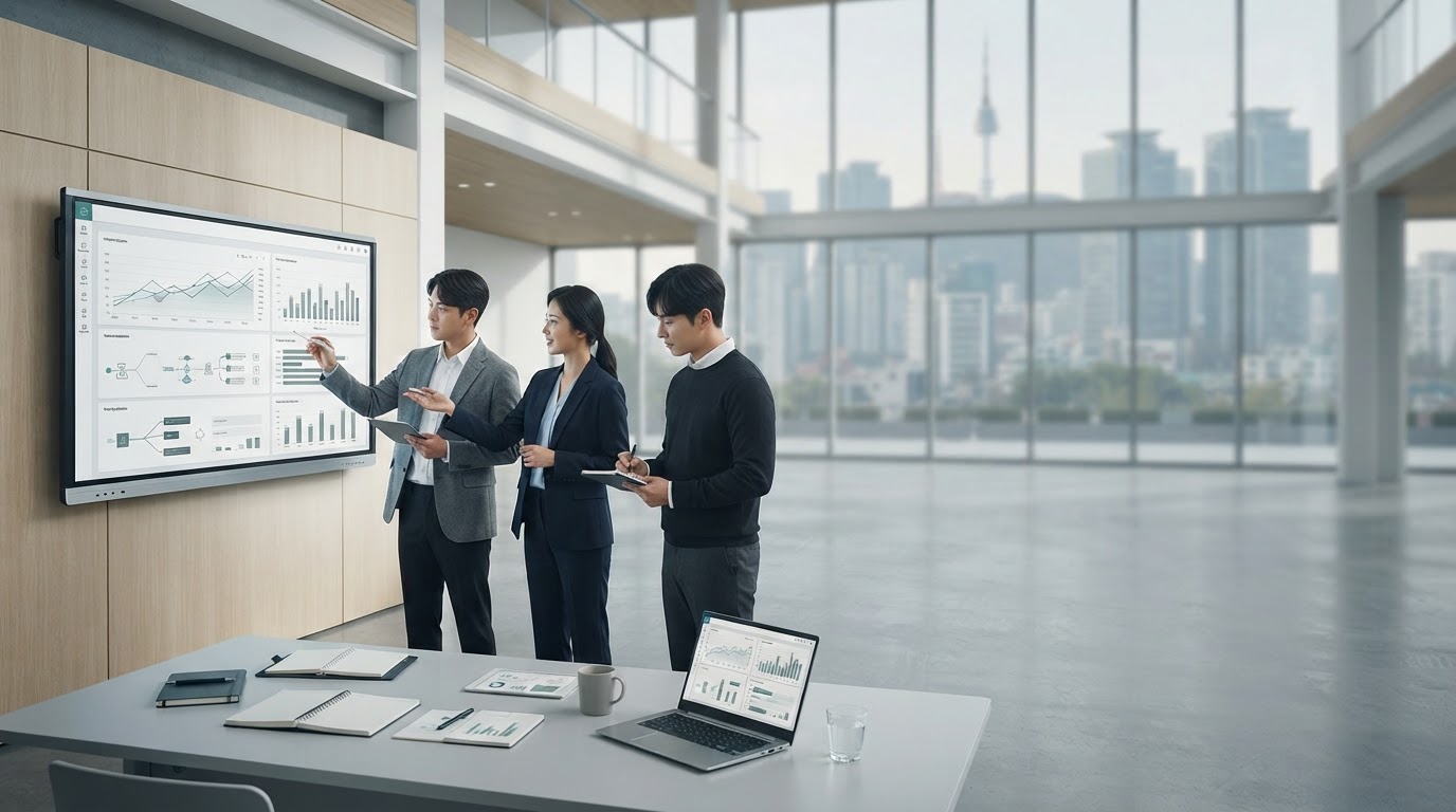 온익진 AI 데이터 분석 플랫폼이 시장 데이터를 실시간으로 처리하는 모습을 표현한 이미지